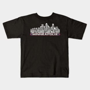 Minnesota Baseball Team All Time Legends Minneapolis City Skyline Kids T-Shirt